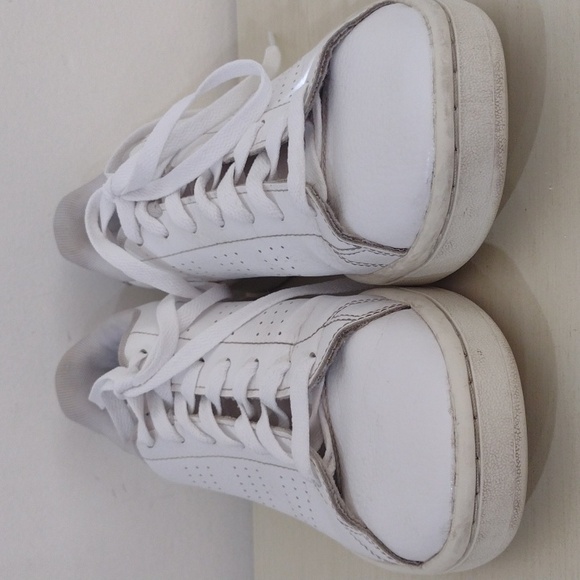 Adidas White Leather Grand Court Sneakers Animal Print Trim Size 9 Ladies - Picture 3 of 13